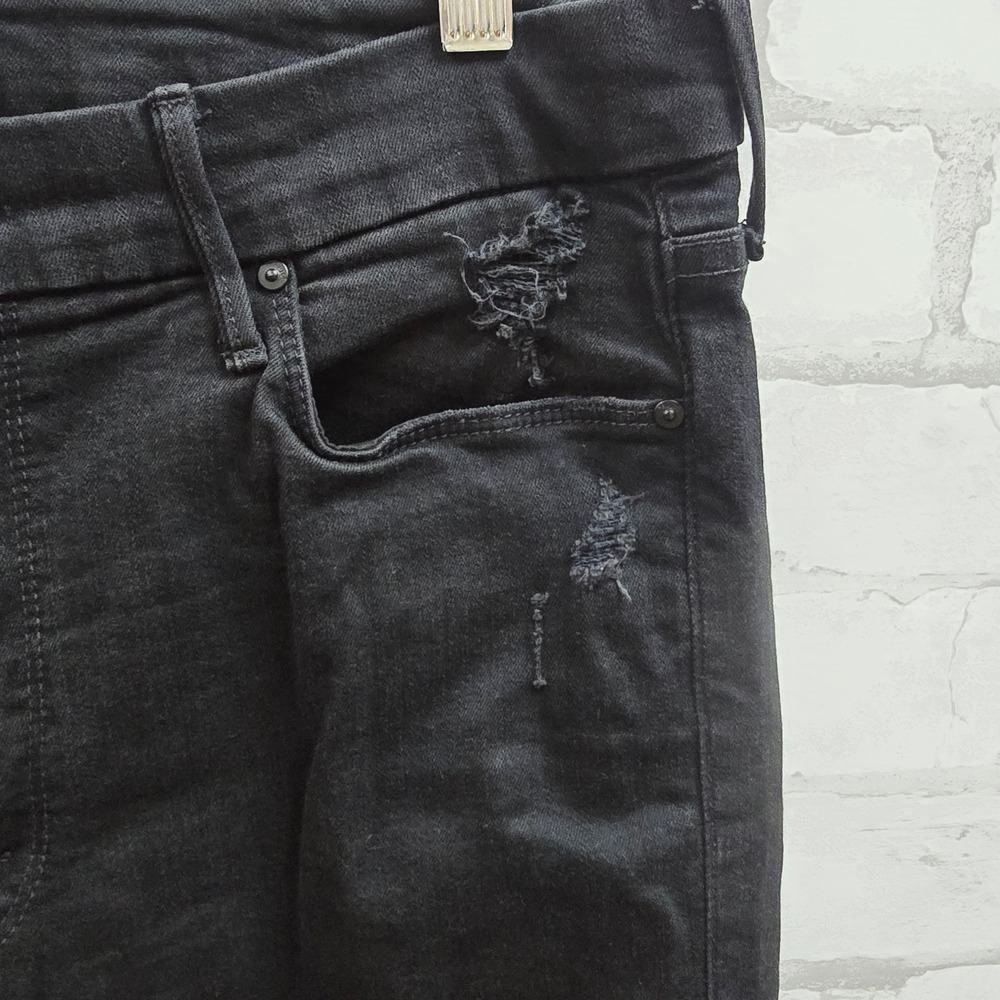 Mother The Looker Ankle Fray Jeans Black Rainbow‎ Lightning Bolt Gold Bolt 31 - Picture 9 of 14